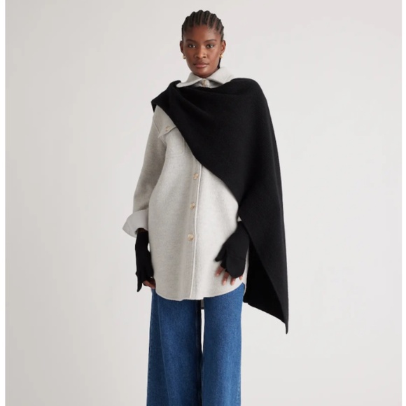 QUINCE Mongolian Cashmere Ribbed Wrap - Picture 5 of 5